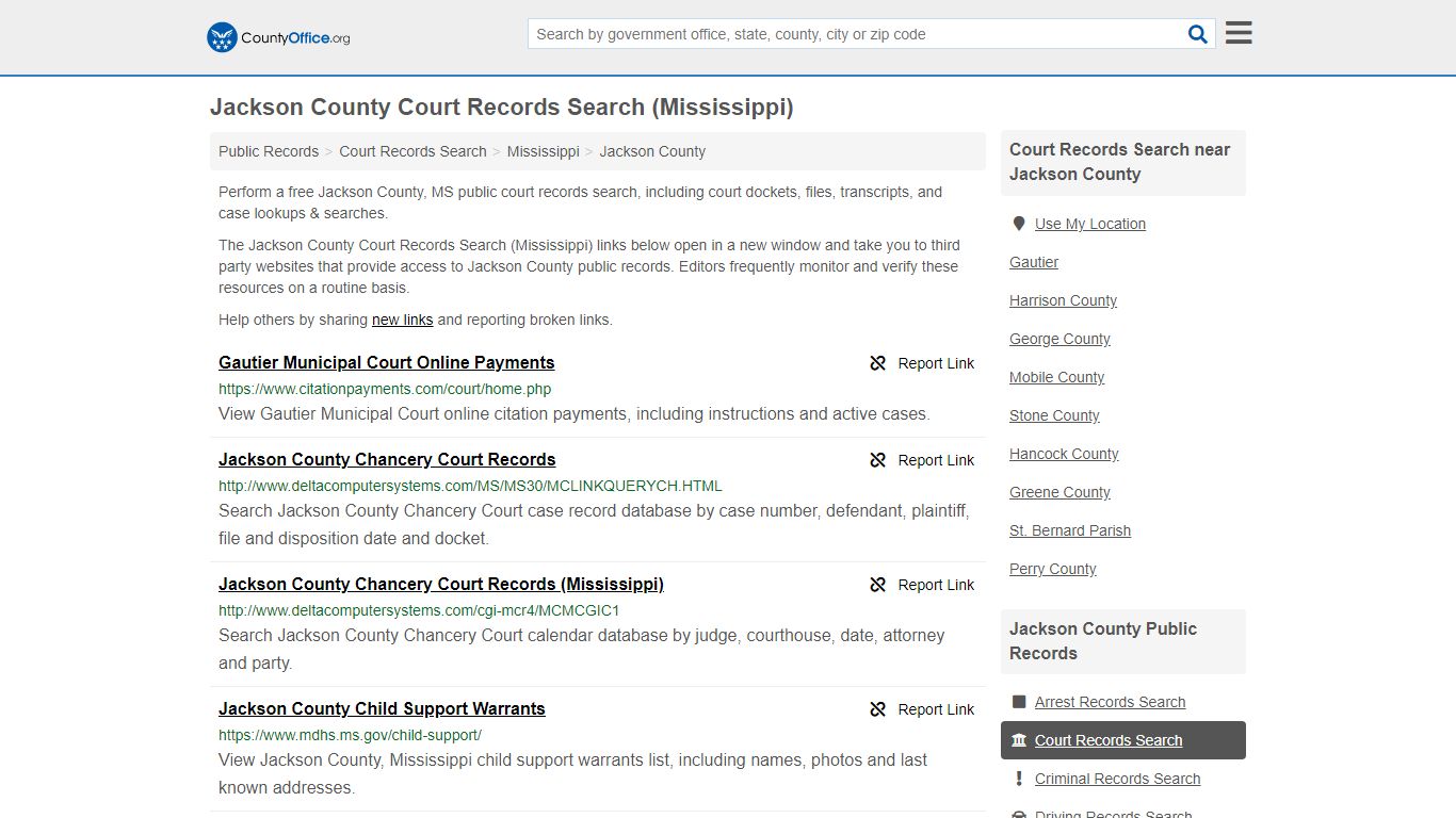 Court Records Search - Jackson County, MS (Adoptions ...